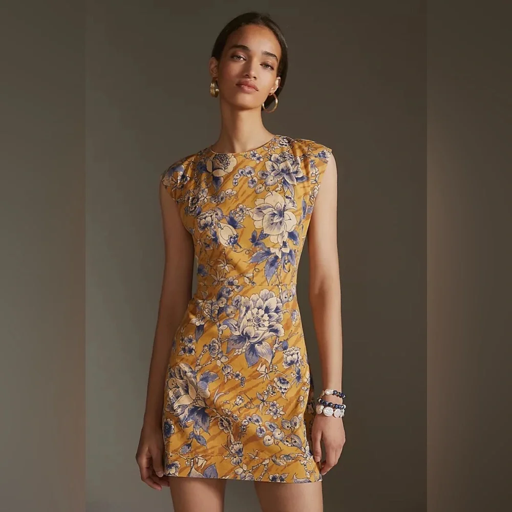 Anthropologie Tie-Back Utility Mini Dress - Picture 3 of 6